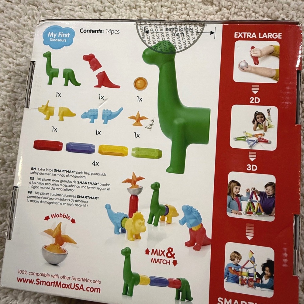 SmartMax My First Dinosaurs Magnetic Discovery Building Set 14 Pieces 1-5 Years - Picture 2 of 5